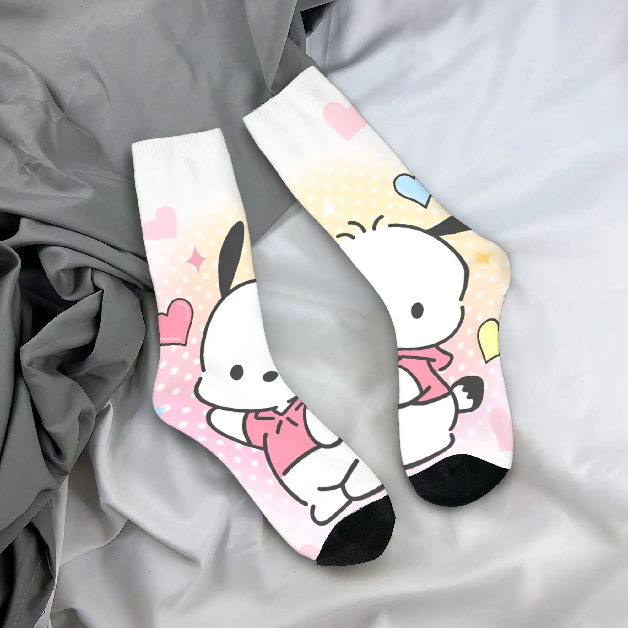 

Pochacco Cartoon Socks Printed Stockings Anti Slip Men Socks Quality Spring Elegant Running Sports Socks