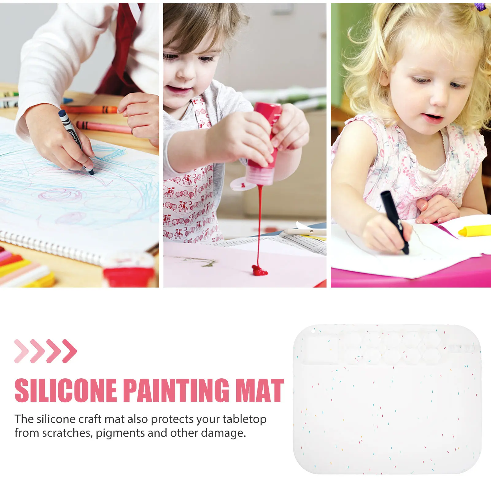Premium Silicone Craft Mat Non-Stick Flexible Folding Painting Resin Casting Epoxy DIY Mat for Kids Students Artists Table