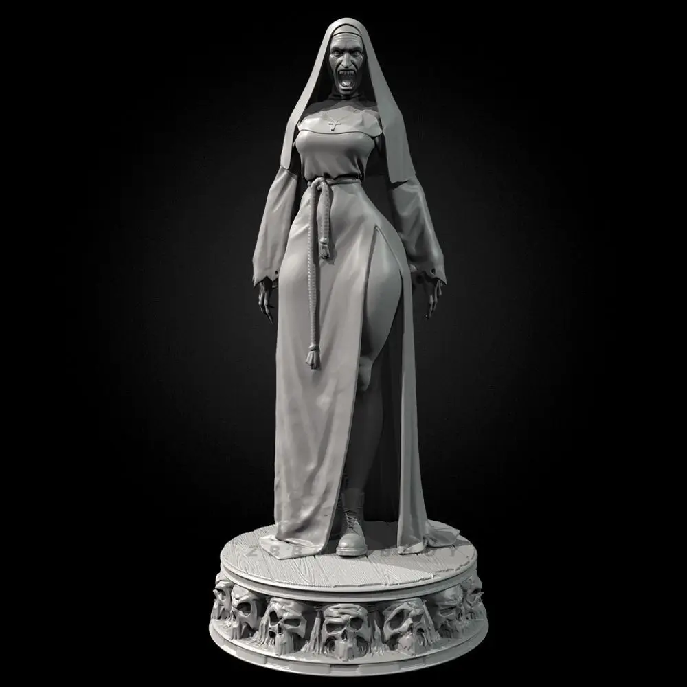 38mm 50mm  75mm Demon Nun  Resin Soldier Self-assembled White Mold DIY Coloring Figurines Decoration Crafts