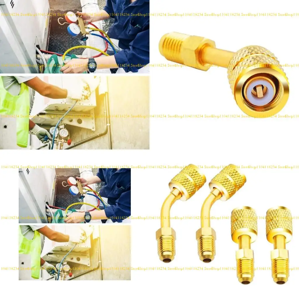

P9FB High Performance R410A Adapter 2 Straight Adapter & 2 Angled Adapter Brass Made