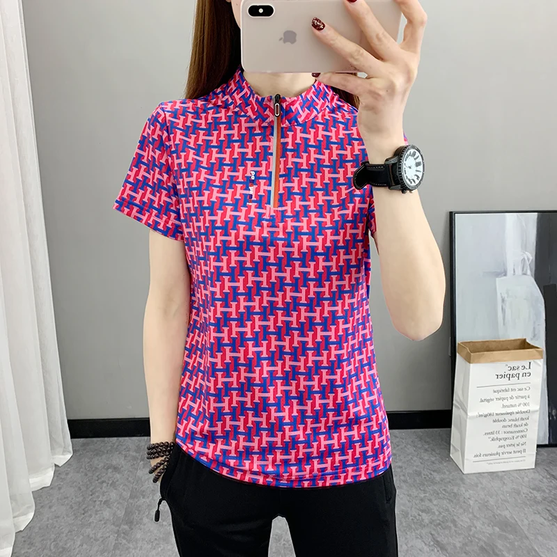 2023 New Summer Quick Dry Elastic Short Sleeve Casual T-Shirts Women's Skin/Sun/UV Protection Workout Athletic Shirts Outdoor
