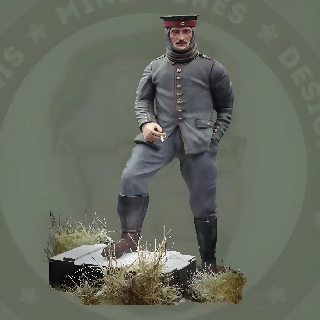 

1/35 Resin Model - WWI Officer Soldier Figure, Military Theme, Colorless, Self-Assembled Kit