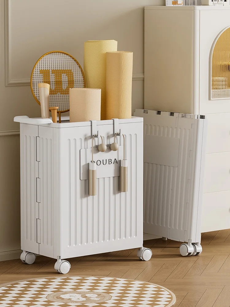 Caja de almacenamiento plegable para esterilla de Yoga con ruedas, organizador de cesta para equipo de Fitn móvil, contenedor de almacenamiento útil para uso doméstico