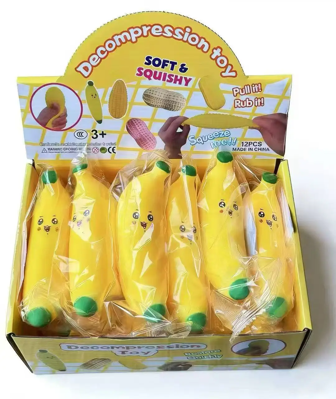 New Banana Slow Rising Squishy Toy, Novelty Sensory Decompression Fidget Toy for Anxiety Relief Stress Squeeze For Adult