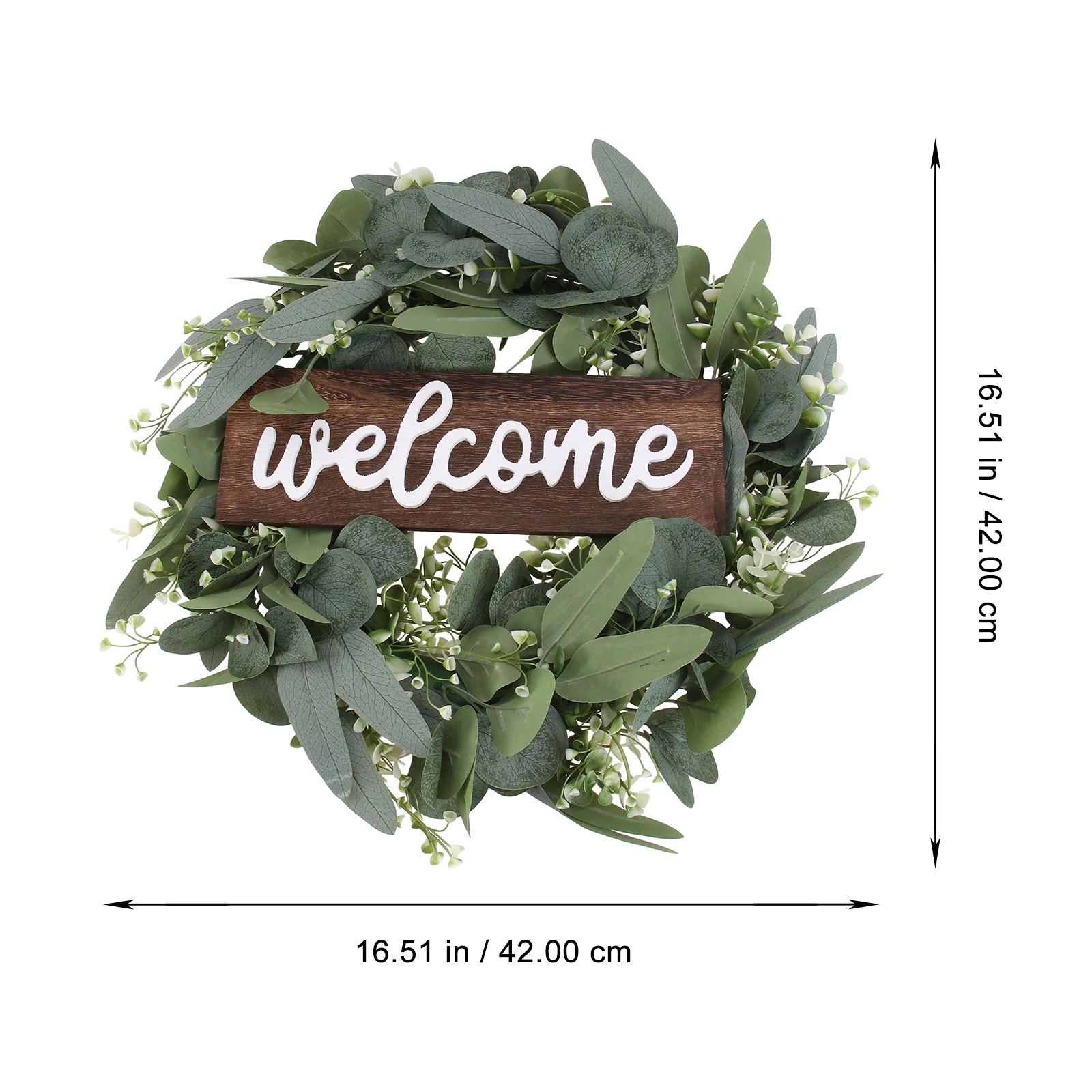 

1pc Premium Simulation Garland Door Decorative Wreath Home Holiday Party Indoor Outdoor Decoration Green Farmhouse Style Wall