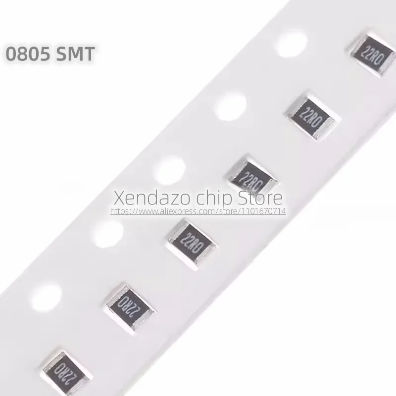 Resistencia SMD de 100 piezas, 1%, 0805, 0R ~ 10M, 1/16W, 0,1, 1, 10, 22, 100, 150, 220 ohm, 1K, 330 K, 2,2 K, 10K, 4,7 K, 1R, 10R, 100R, 150R, 220R, 330R 1M