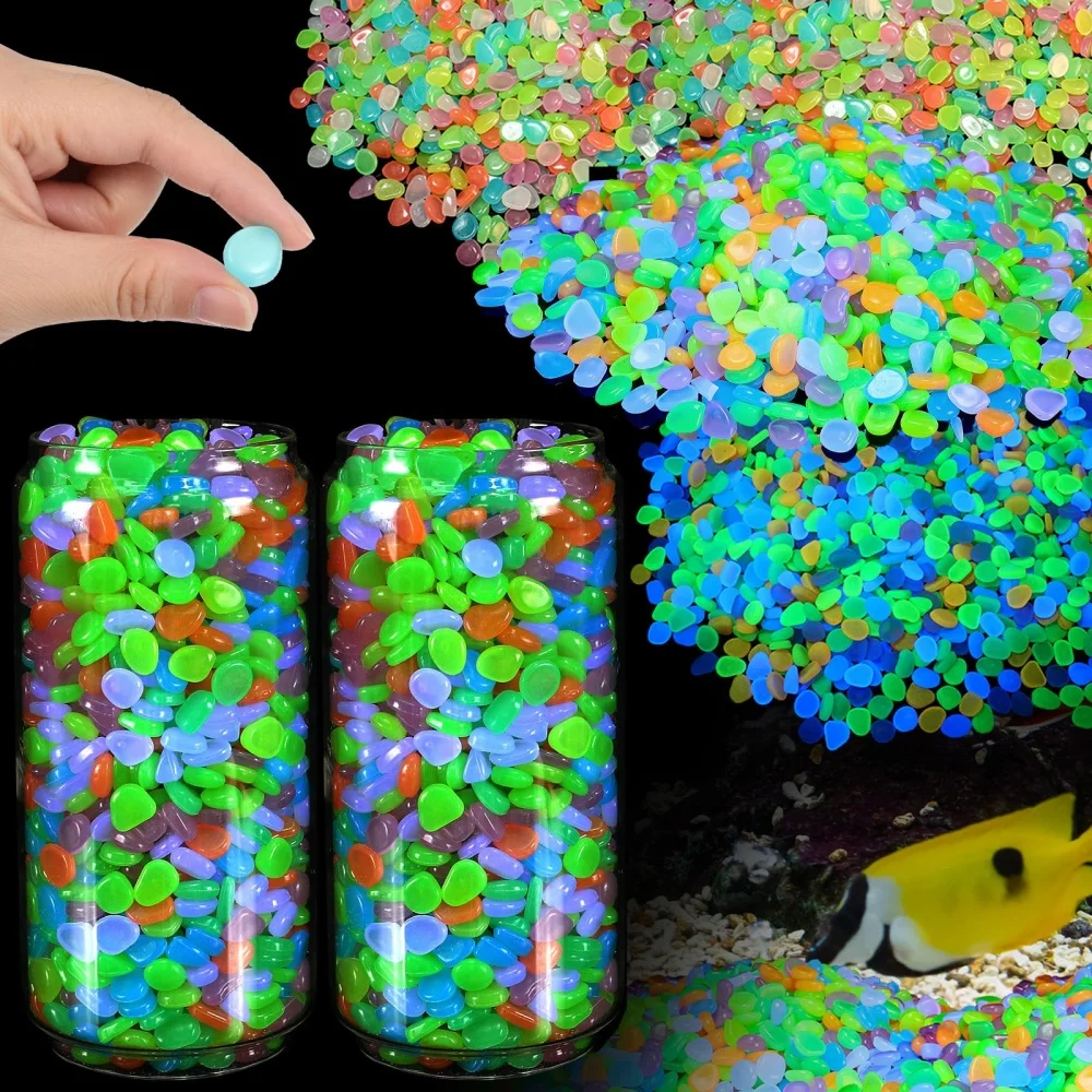 50/200Pcs Glow in the Dark Garden Pebbles For Sidewalk Garden Terrace Lawn Fish Tank Aquarium Decoration Glow Stone
