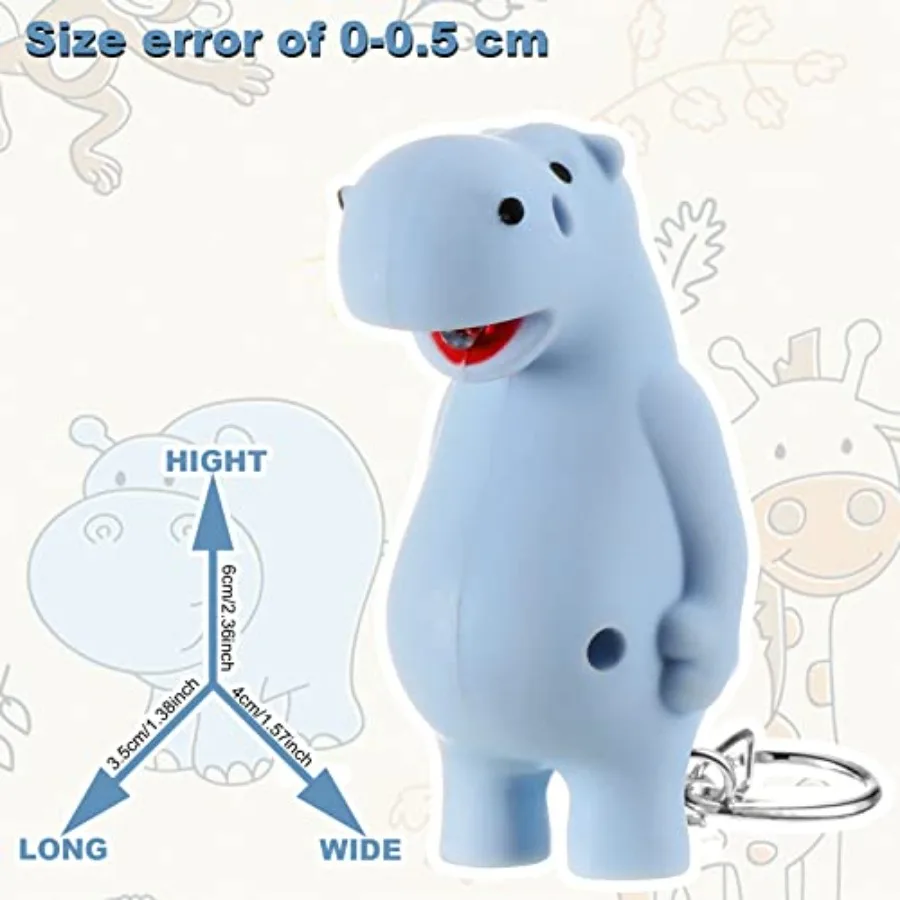 6 Pieces Animal Flashlight Keychain Mini Pediatric Nurse Flashlight Badge Reel Pediatric Pen Lights Keychain for Nursing Staff