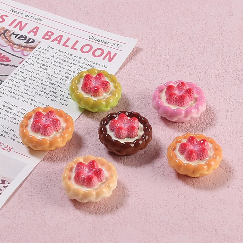 

10Pcs Kawii resin strawberry cake Series Miniature Flat Back Cabochons For Hairpin Scrapbooking DIY Home Decor Craft Accessories