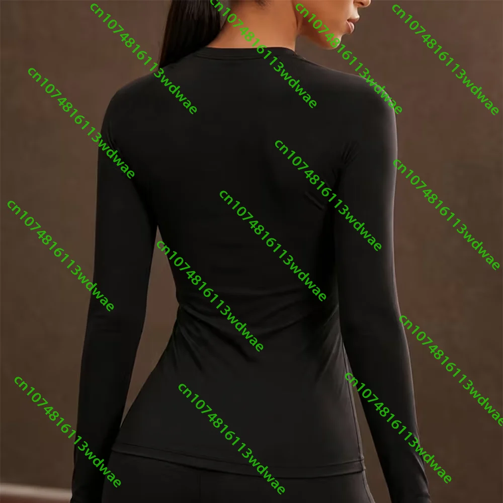 Gothic Style Damen Bodybuilding Gym Training Langarm Schnelltrocknend Atmungsaktiv Yoga Bedrucktes Sport-T-Shirt Outdoor Lauf-Top – Detail 8