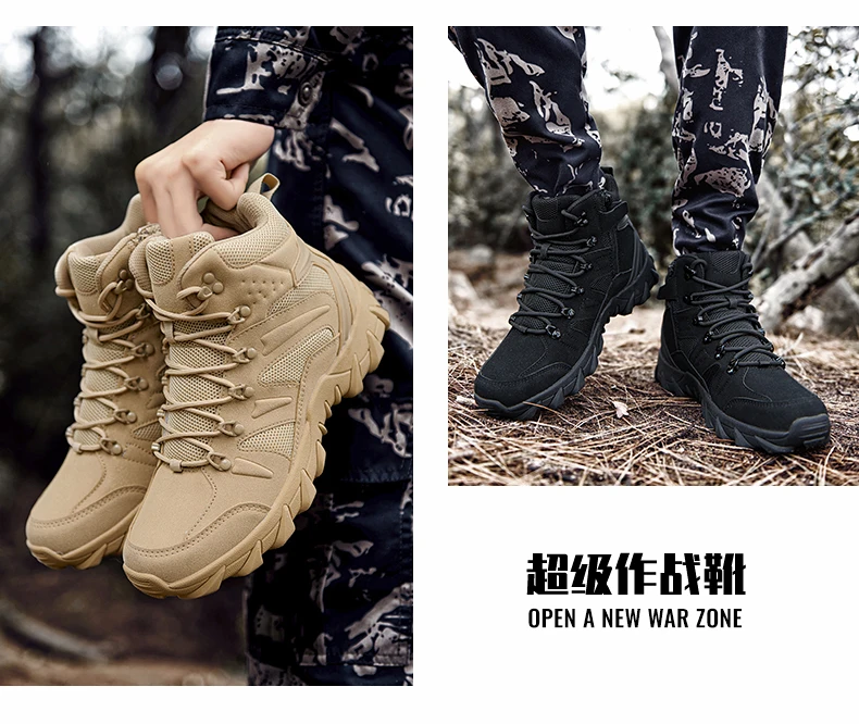 Taktische Stiefel für Herren, Armee-Schuhe, wasserdicht, Militär, Outdoor, Damen, Unisex, hochwertiges Training, ultraleicht, Camping, Sicherheit – Detail 6
