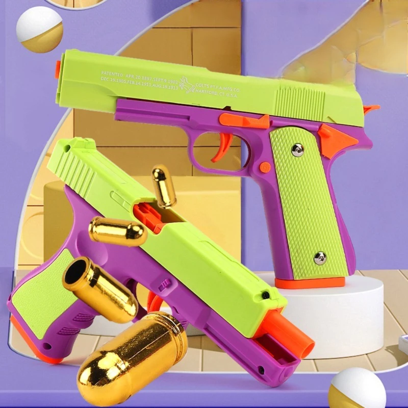 M1911 Speelgoed Pistool Uitgeworpen Softkogel Pistool Handleiding Met Kogels Multi-Color Woestijn Adelaar Blaster Voor Volwassenen Kinderen Jongens