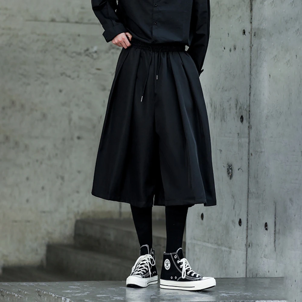 

XS-5XL Y2k Dark Gothic Plain Capri Pants Spring Summer Genderless Streetwear Fashion Youth Campus Commute Shorts Unisex 2026 New