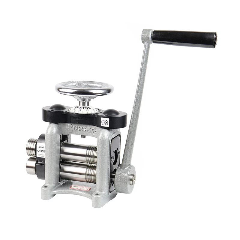 Durston Mini C 100 E Rolling Mill 100 mm Combination Jewelry Mill for 5 mm Sheet & 6.5 mm Wire Forming with 4 Half Round Grooves
