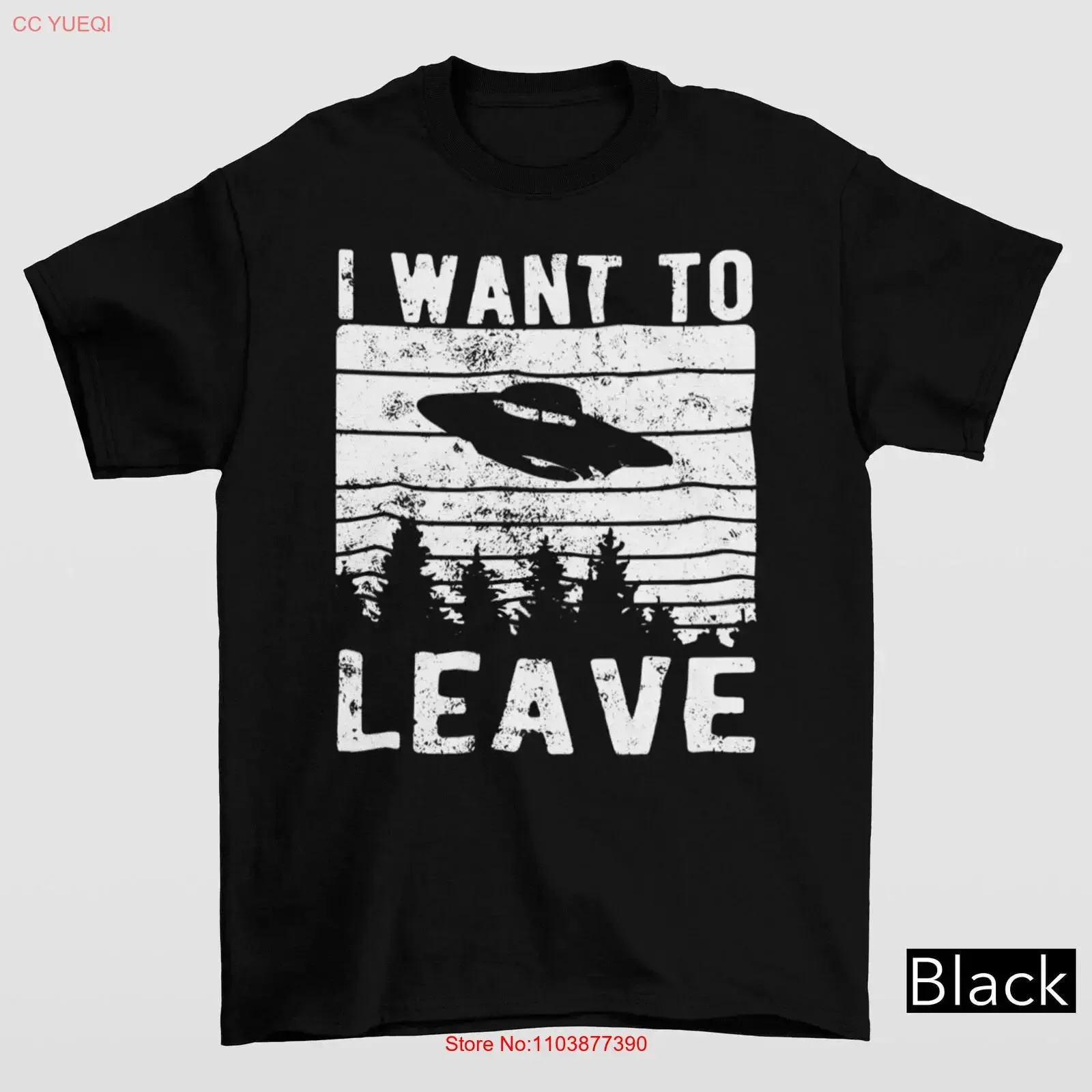 I Want to Leave T-Shirt UFO Aliencore Alien Abduction Outdoor Lover Funny Cryptid 90s Retro Gag Vintage Washed Stylish