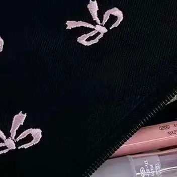 

Ins Style Simple Black Bow Pencil Case Large Capacity Pencil Storage Bag Cosmetic Bag Stationery Organizer School Supplies