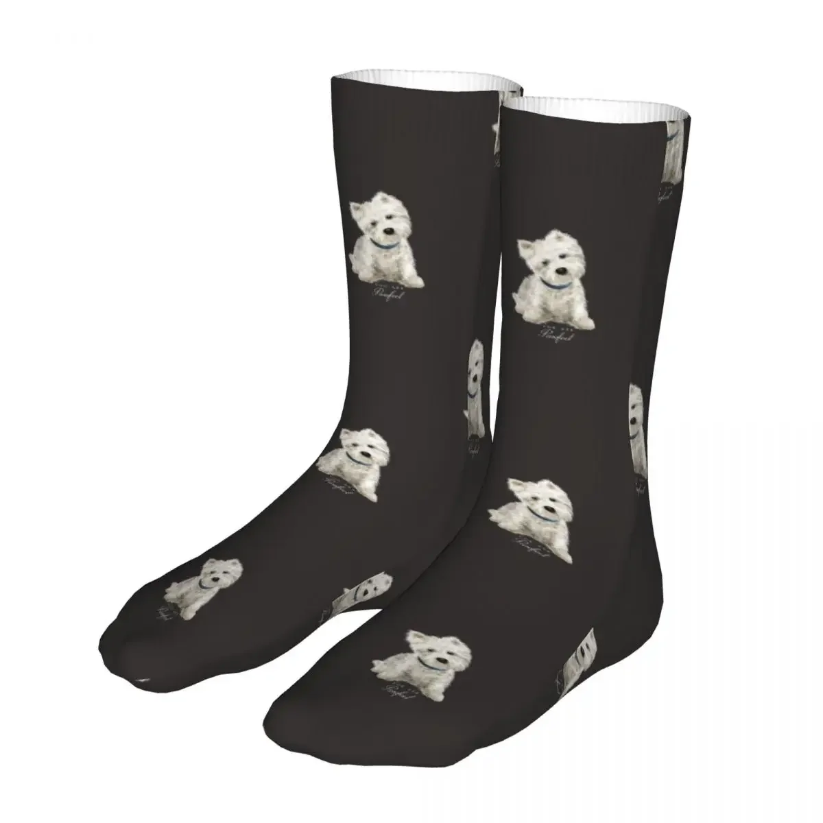 Female Bike Westie West Highland Terrier Dog Socks Cotton Funny Cute Puppy Women Socks