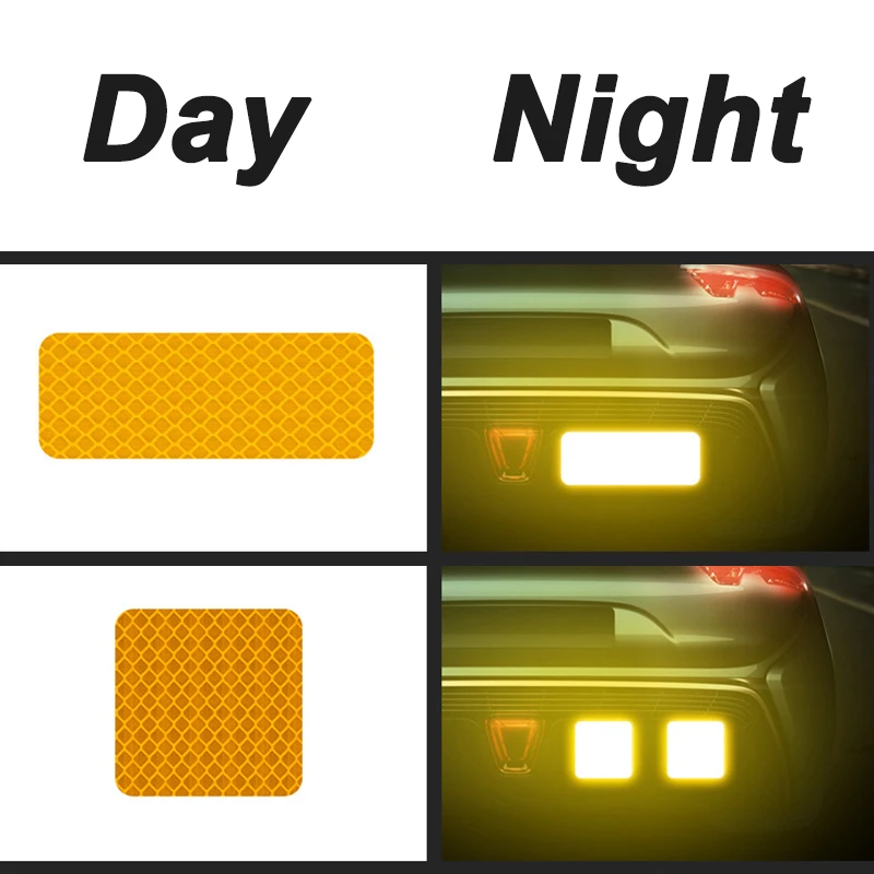 Adesivo reflexivo para Decoração Tronco Automóvel, Carro e Motocicleta Fita de segurança, Anti Colisão Aviso Tape, 10 pcs