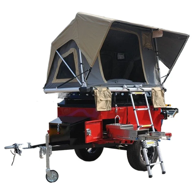 2026 Small Mini off Road Camping Trailer, Folding Roof Top Tent Travel Camper Trailers for Sale