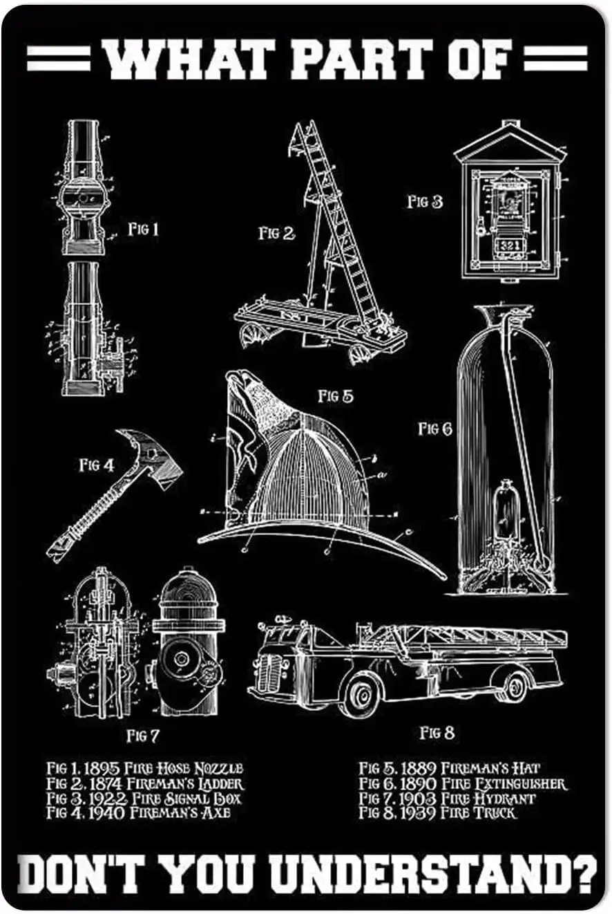 Firefighter Poster Painting Canvas Wall Art Living Room Posters What Part Of Don'T You Understand Firefighter Patent Wall D sign