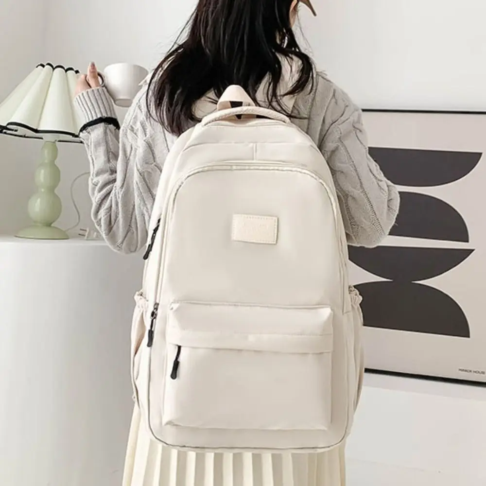 Borsa da scuola per laptop durevole in tinta unita Oxford Zaino impermeabile di grande capacità Zaino semplice Zaino universitario per adolescenti