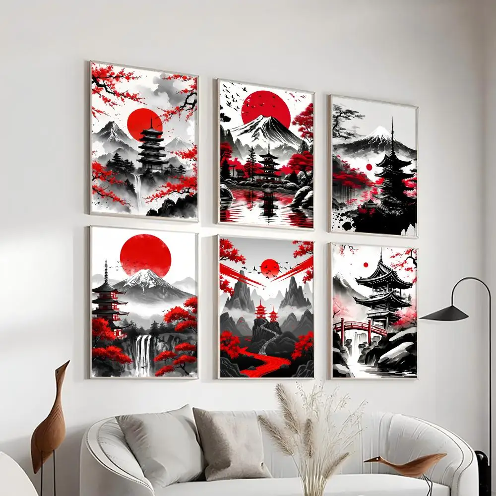 

Japanese Natural Landscape Poster HD Art Sticky Wall Waterproof Home Living Room Bedroom Bar Aesthetic Decoration Gift