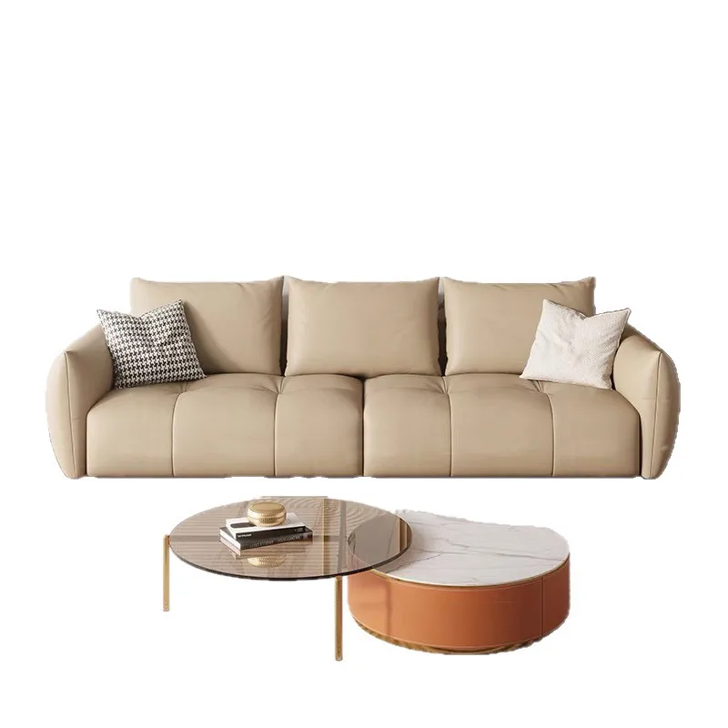 

Minimalist sofa living room sofa leather three or four sofa