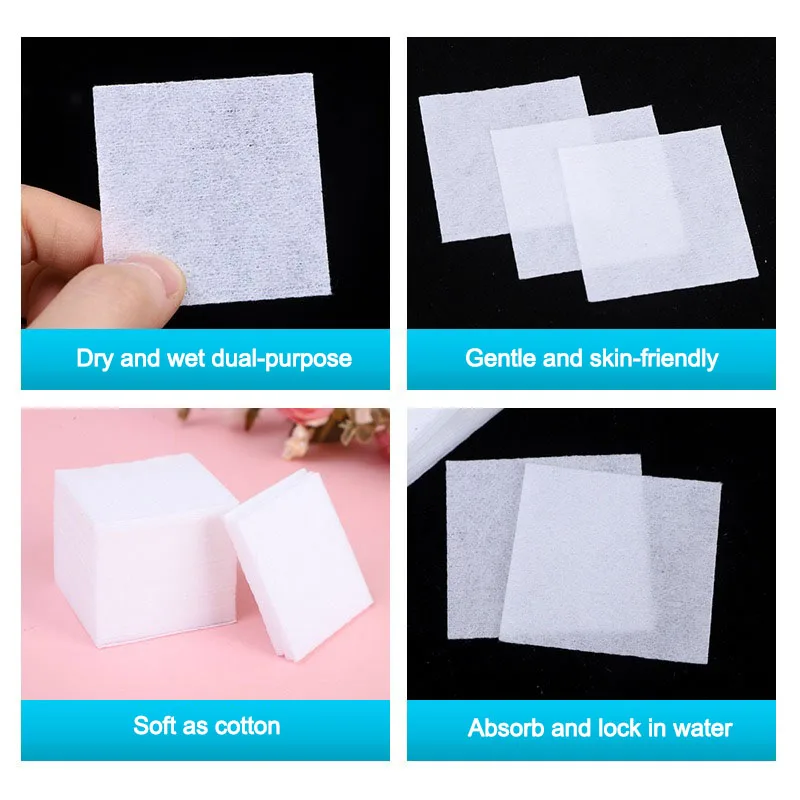 새로운 400/540/1000개 린트 프리 매니큐어용 냅킨 네일 코튼 와이프 네일 젤 리무버 와이프 네일 클리닝 도구 XJ06