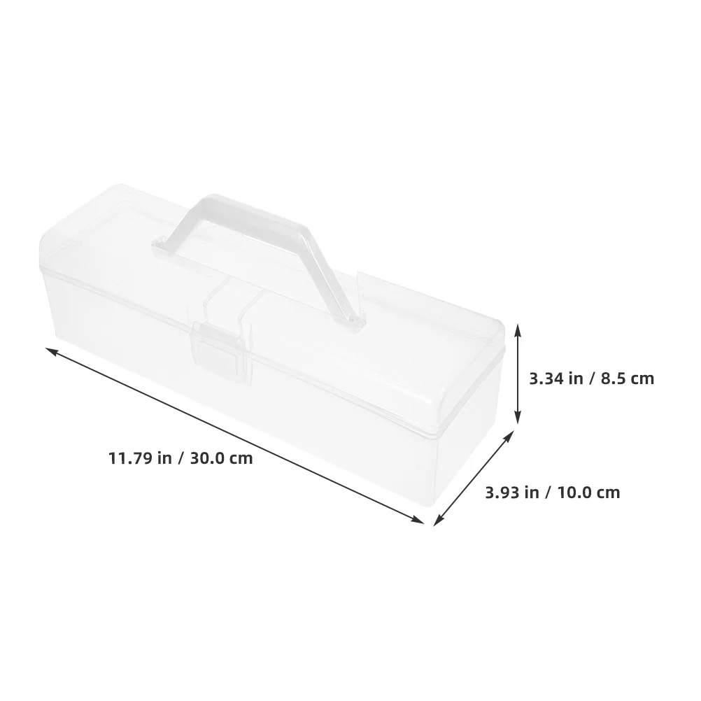 2 قطعة قلم رصاص شفاف محمول سعة كبيرة صندوق تخزين للفن الحرفية لوازم منظم الفصول الدراسية صندوق أدوات مكتبية شفافة #4