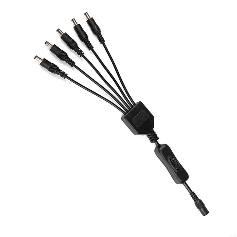 y4ue DC5.5x2.1mm 1 أنثى إلى 2/3/4/5/6 الذكور ON/OFF COBIL