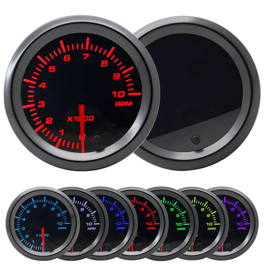 2,52mm LED Getönte 7-Farben-Serie: Boost/Wassertemperatur/Öltemperatur/Öldruck/Voltmeter/Luft-Kraftstoff-Verhältnis/EGT/Drehzahlmesser für Fahrzeuge – Detail 31