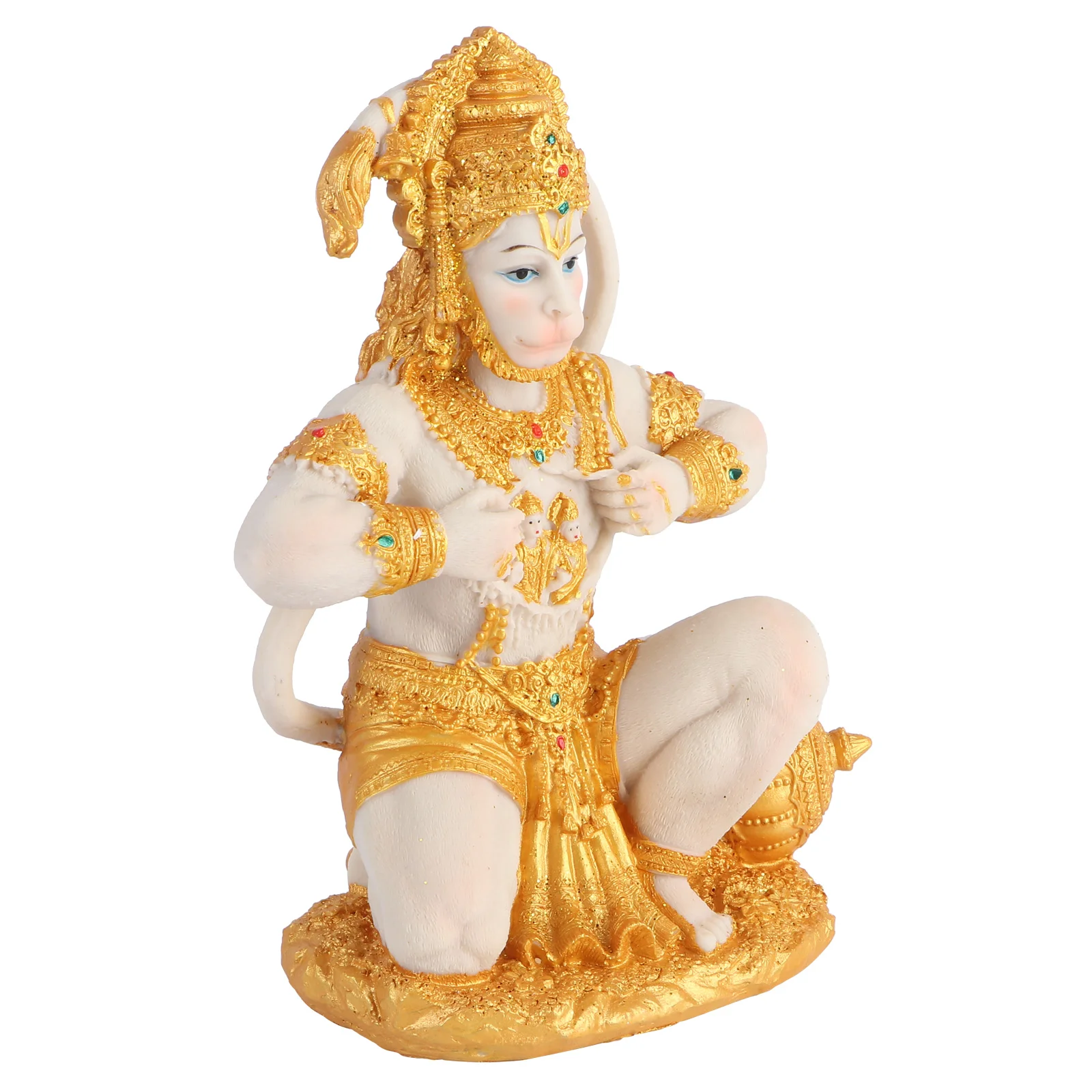 Kneeling Monkey Statue Gold Decor Desktop Southeast Asian Figurine Buddha Home Ornament Resin Sculpture Adornment