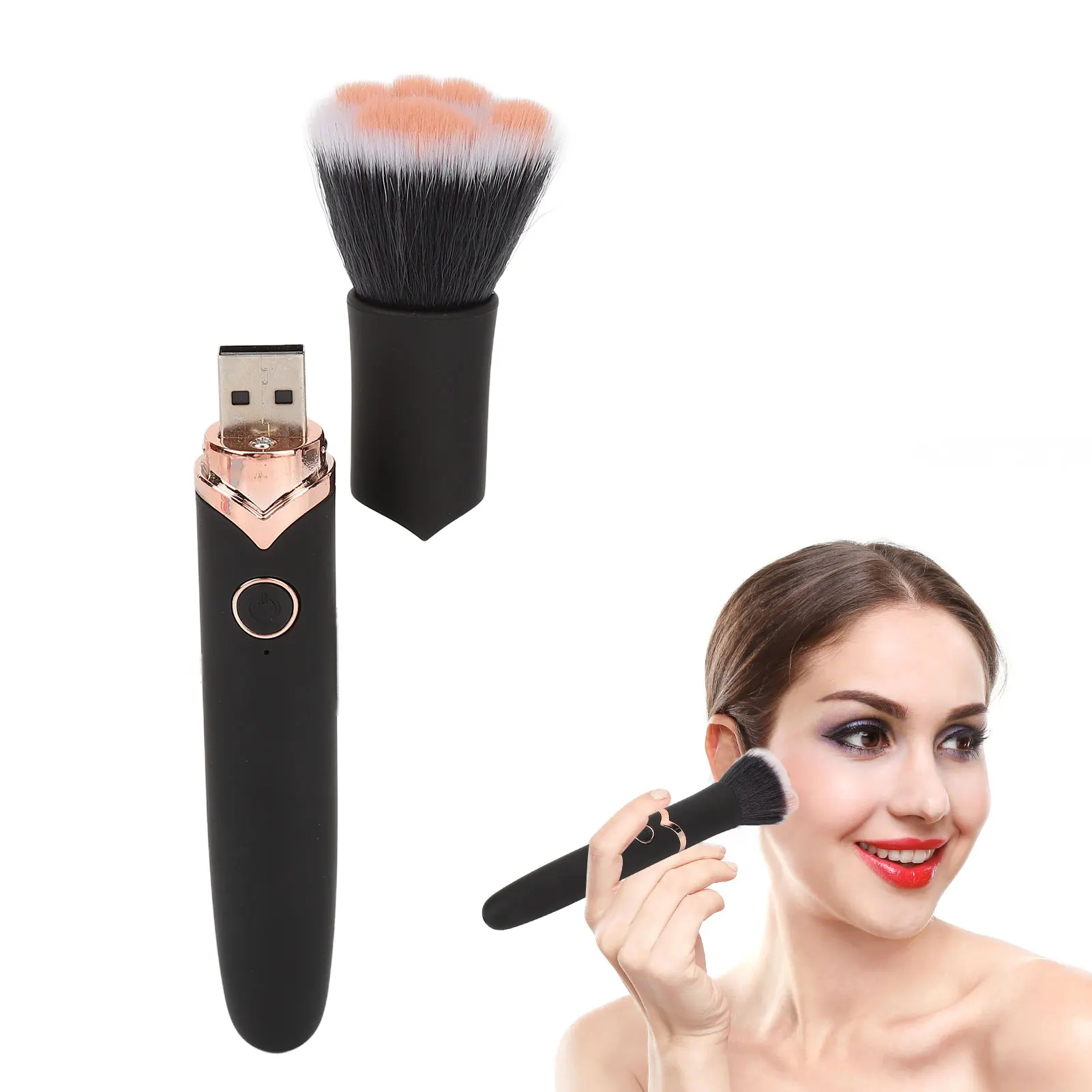 Electric Makeup Brush Foundation Blending Brush 10 Speeds Massage Vibration Loose Powder Blush For Face Makeup Beauty Tools