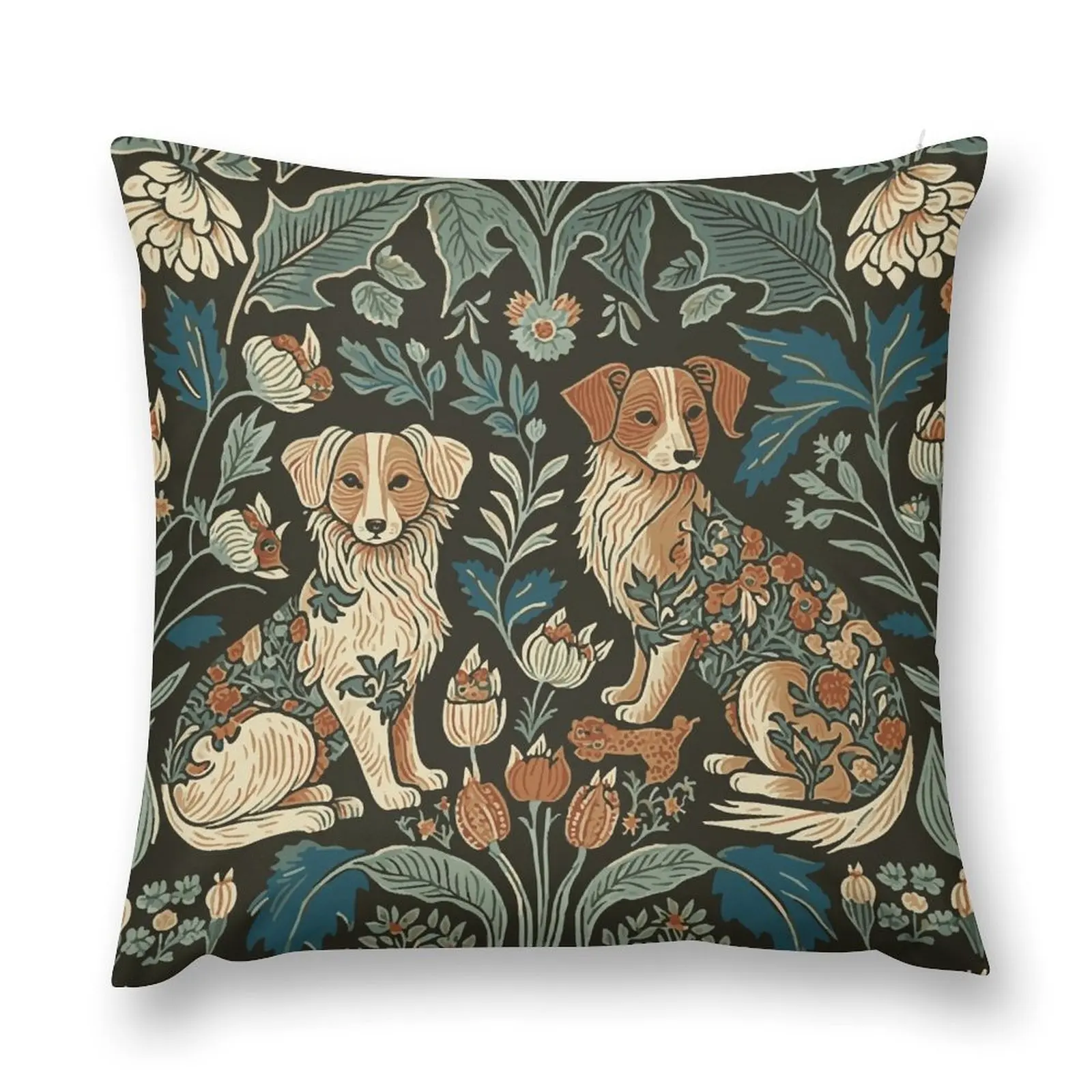 

William Morris Style Border Collie Sheep Dogs Throw Pillow pillow pillowcase Cushions For Children pillow