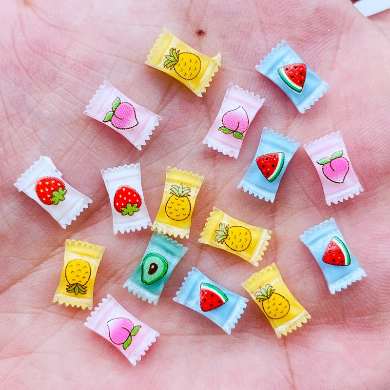 50/100 Pcs New Mini Kawaii Lovely Cartoon Fruits Candy Resin Cabochons Scrapbook Diy Jewelry Craft Decoration Accessorie J53