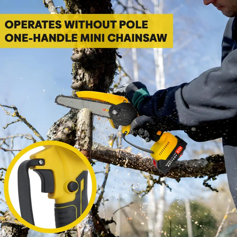 

2 in 1 Cordless Pole Saw & Mini Chainsaw, 6-inch Brushless Electric Chain Saw with 2 x 1.5Ah Battery, 5.9 Feet MAX Reach Pole Sa