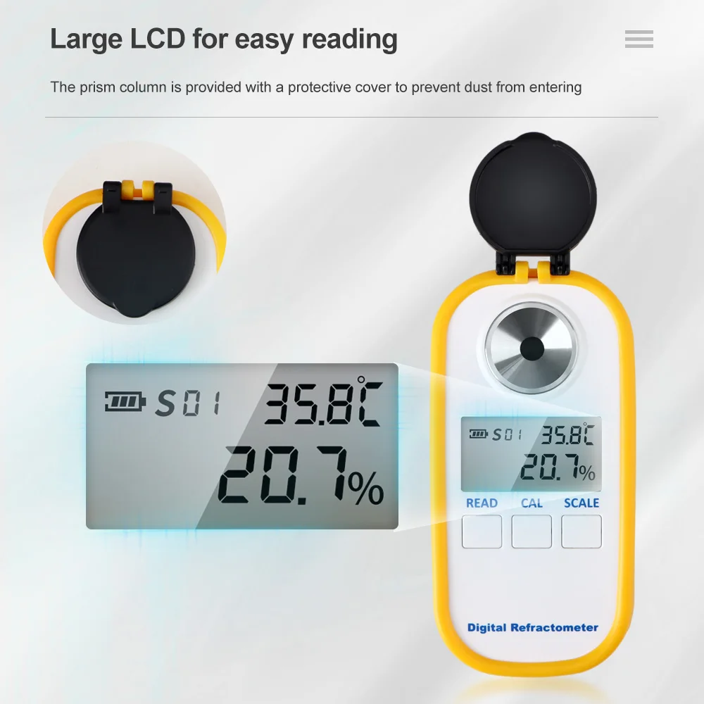 Digital Alcohol Refractometer Range 0-80% Alcohol Refractive Index Tester LCD Display for Spirit Alcohol Content Testing