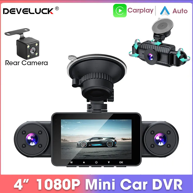 

Develuck Car DVR 4 Channel Dashcam for Car Video Recorder Rear View Camera Wifi Remote Control 140° Wide Angle Camera for Auto