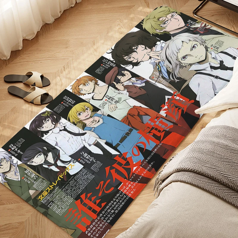 Room Floor Carpet Bungo Stray Dogs Kitchen Porch Foot Mat Non-slip Bedroom Bathroom Rug Slip-resistant Doormat Entrance Door