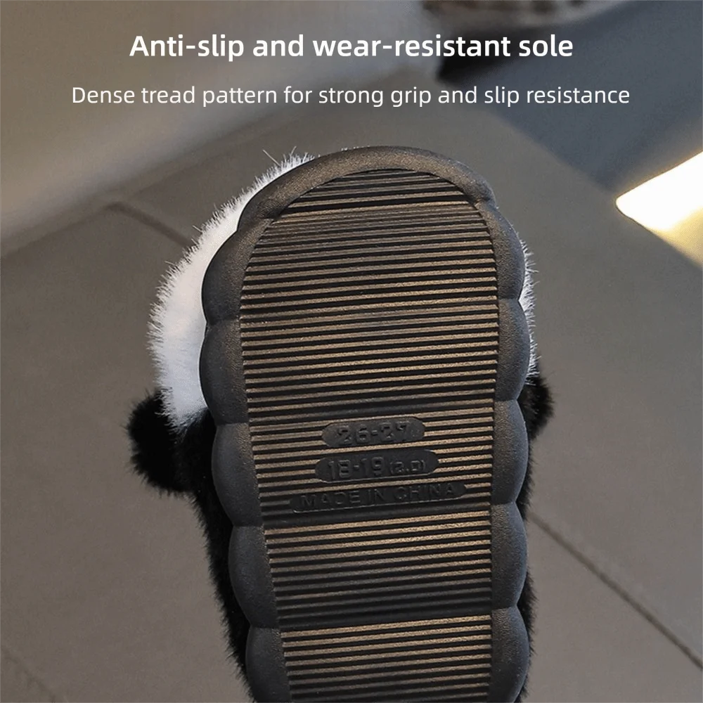 

Fashion Cute Panda Children Slippers Comfortable Floor Shoes Keep Warm Home Slippers Winter