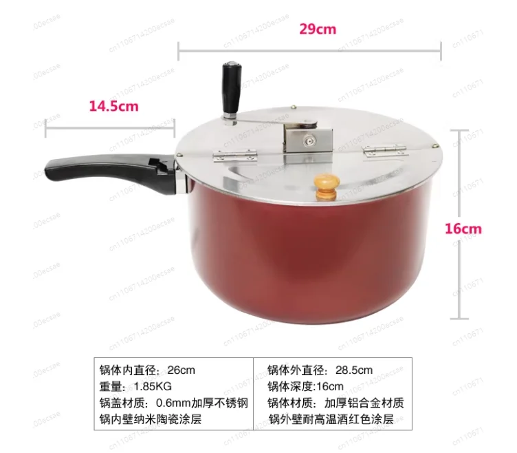 Stainless Steel Popcorn Popper Hand Operated Popcorn Maker Homemade Popcorn Machine Gas Stove Induction Cooker Compatible