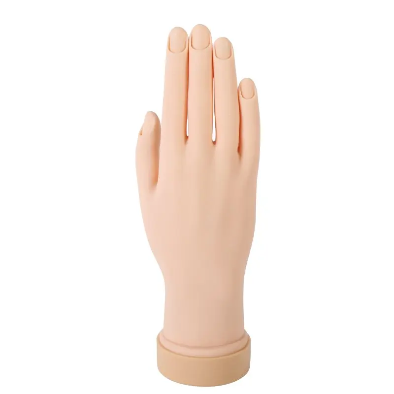 Pro Nail Practice Hand Model Flexible Movable Soft False Fake Hands For Nail Art Training Display Model Manicure Tool.