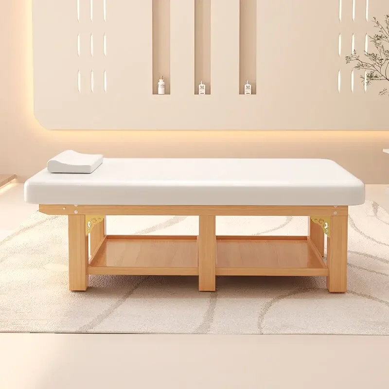 Thai massage bed solid wood widened  physical therapy bed body folding massage bed home