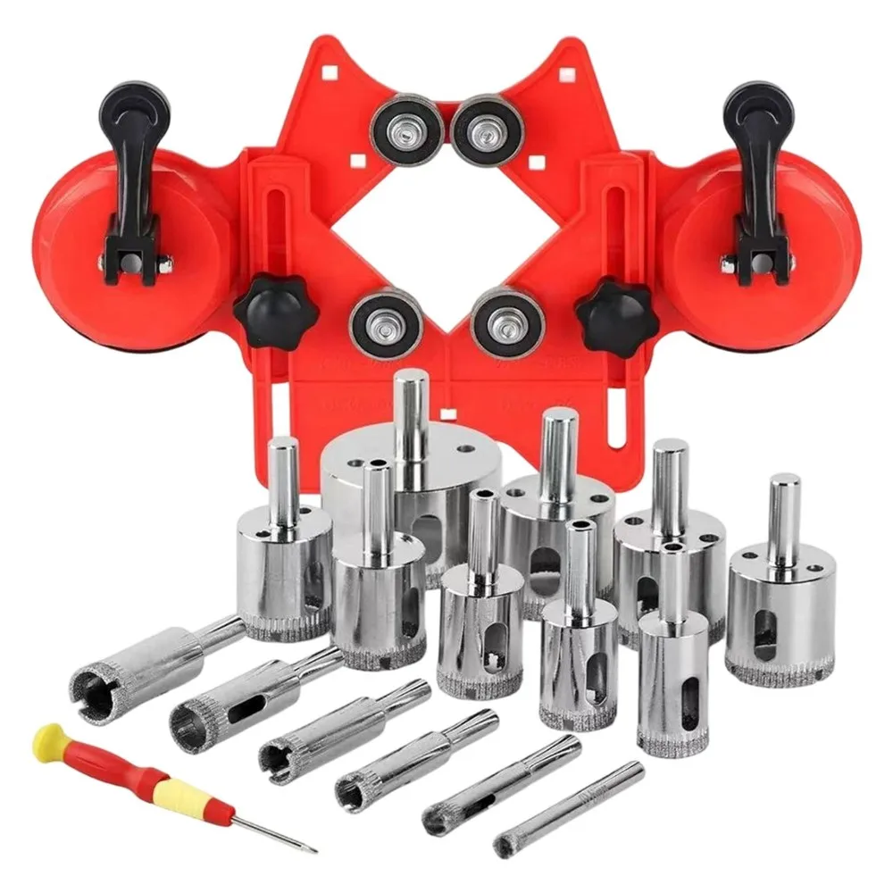M11K-Drill Bit Hole Saw Guide, 4-83Mm Portable Glass Tiles Drill Guide Adjustable Hole Locator Holder For Glass Tile