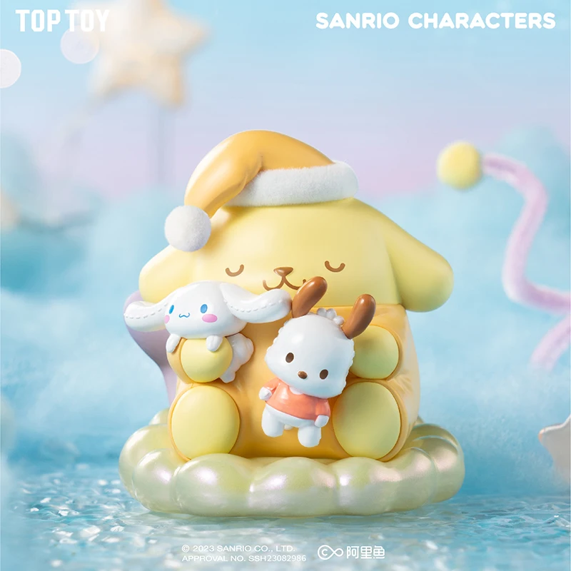 Lovely Good Night, Sweet Dreams Series  Cinnamoroll PomPomPurin Pochacco Action Figure Toys Room Car Decorate Gifts for Kids