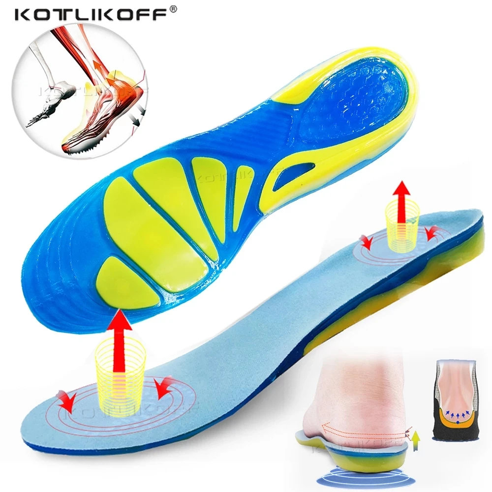 Silicone Non-Slip Gel Soft Sport Shoe Insoles Massaging Insole Orthopedic Foot Care For Feet Shoes Sole Shock Absorption Pads