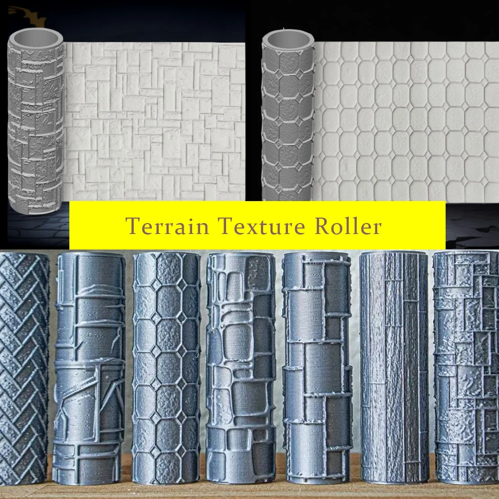 Rodillo de textura DND DIY, herramientas de fabricación de modelos para Base de Wargaming, arcilla polimérica, patrones de paredes/piso de construcción para artes y manualidades, 1 ud.