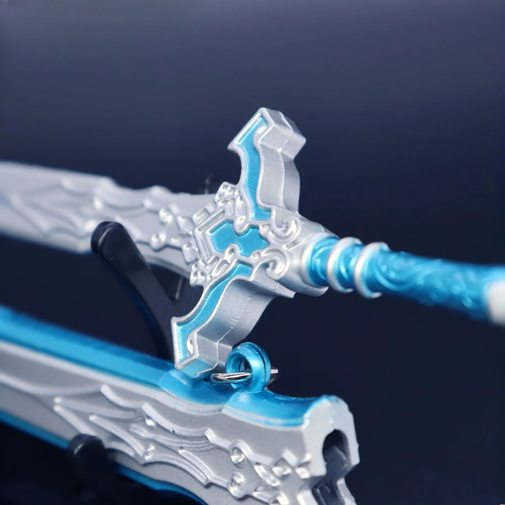 22cm/8.66in Miniature Ancient Sword Cold weapons Model Lingyue Knife Game Peripheral Metal Crafts Desktop Ornament Boy Toy Gift