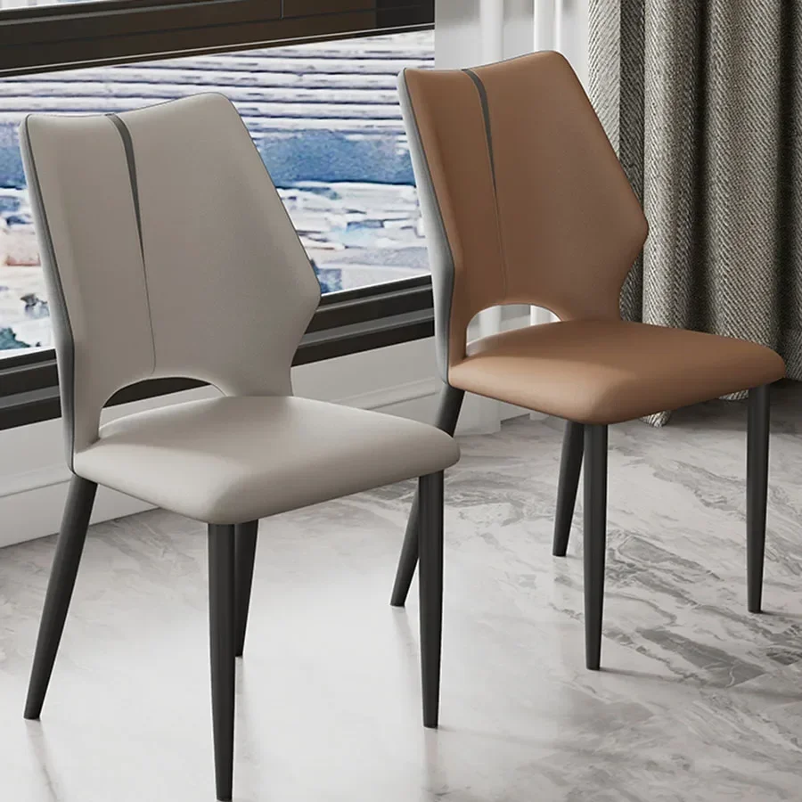 PU Leather Nordic Dining Chairs Modern Wedding Kitchen Vanity Dining Chairs Office Loungefly Comedor Home Furniture BL50DC