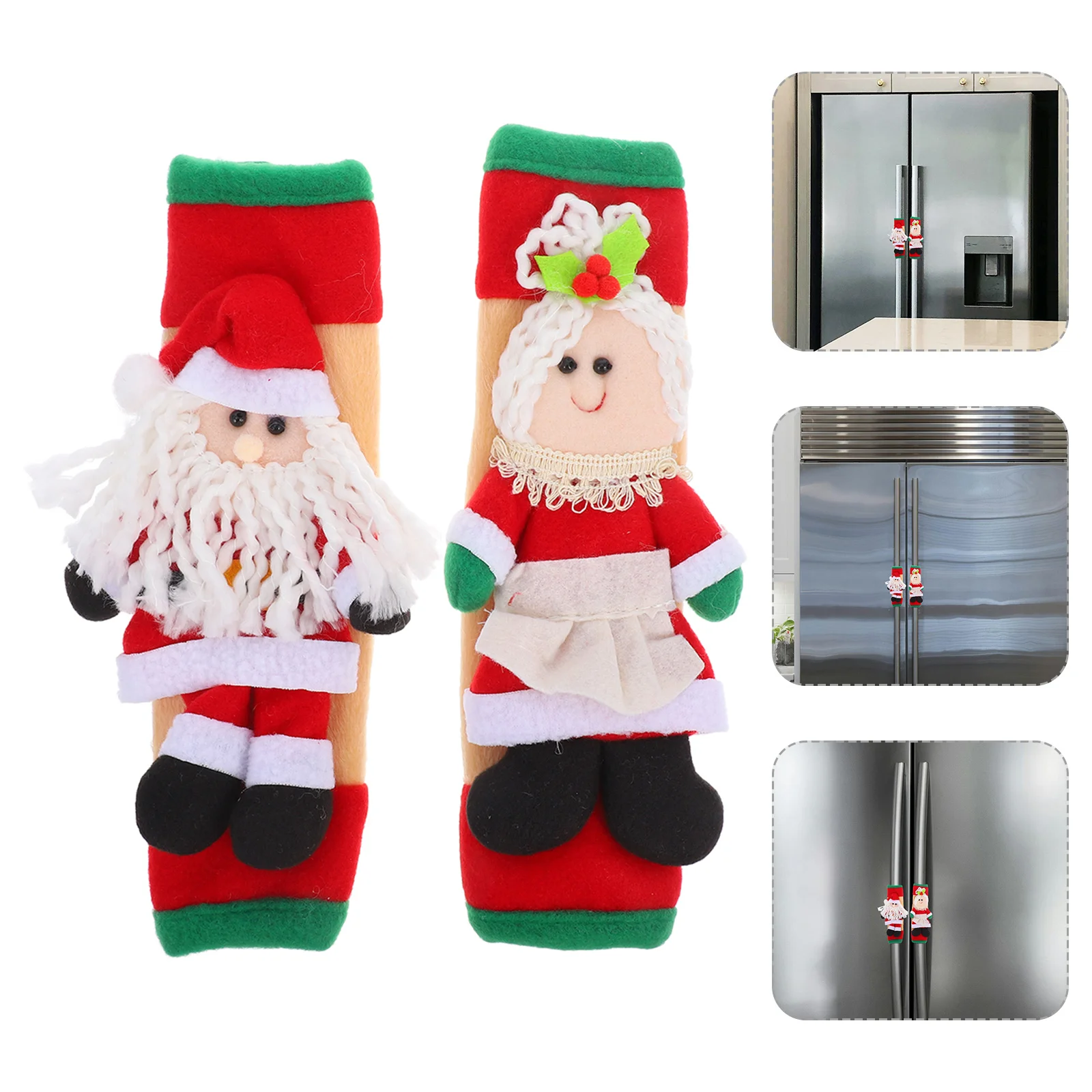 

2Pcs Christmas Fridge Handle Cover Refrigerator Knob Protectors for Oven Microwave Dishwasher Xmas Kitchen Supply Decor Handle
